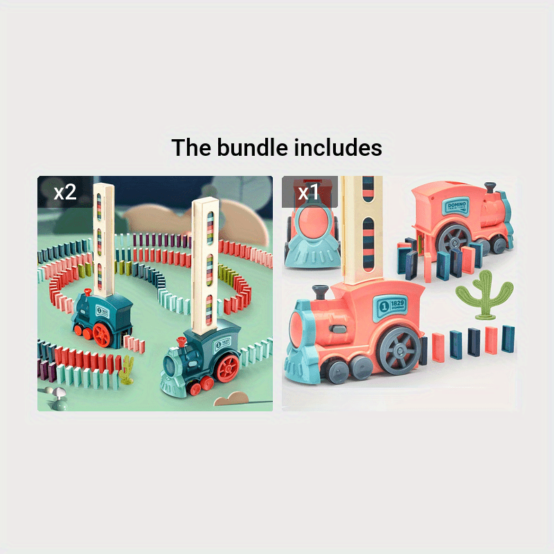 [Educational Domino Train] Fun and Educational Domino Rally Electric Train Set for Kids | Creative Building Blocks for Hours of Fun! | Halloween Christmas Gifts