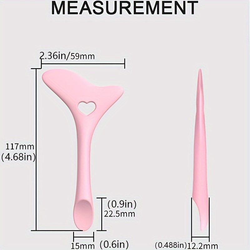 1pc Silicone Makeup Stencil Tool, Multi-Functional Winged Eyeliner & Lipstick Guide, Easy Application Mask Template, No Electricity Needed, for Beginners, Makeup Application Aid|Heartshaped Design|Flexible Silicone Tool