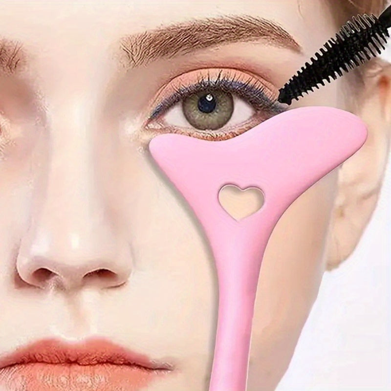 1pc Silicone Makeup Stencil Tool, Multi-Functional Winged Eyeliner & Lipstick Guide, Easy Application Mask Template, No Electricity Needed, for Beginners, Makeup Application Aid|Heartshaped Design|Flexible Silicone Tool