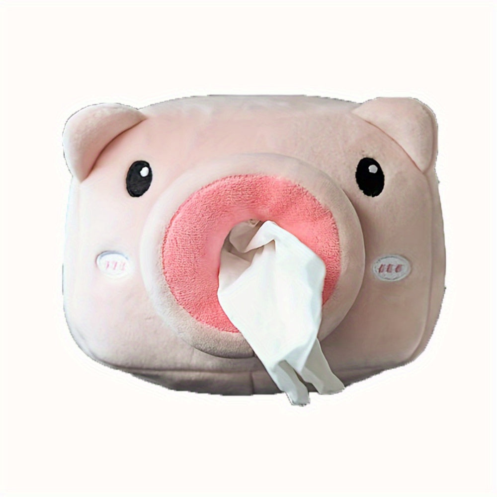 [Portable Multi-Functional Tissue Holder] Cute Plush Animal Car Tissue Box Holder - Portable, Multi-Functional Drawer Design For Women'S Vehicles Cute Car Accessories For Women Tissue Box Holder Car