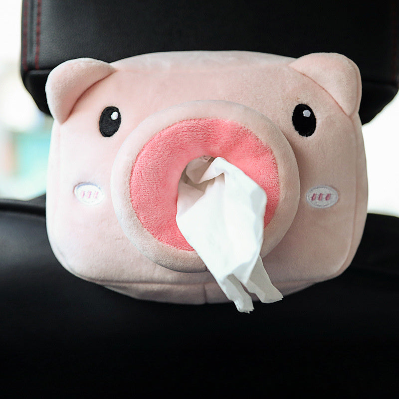 [Portable Multi-Functional Tissue Holder] Cute Plush Animal Car Tissue Box Holder - Portable, Multi-Functional Drawer Design For Women'S Vehicles Cute Car Accessories For Women Tissue Box Holder Car