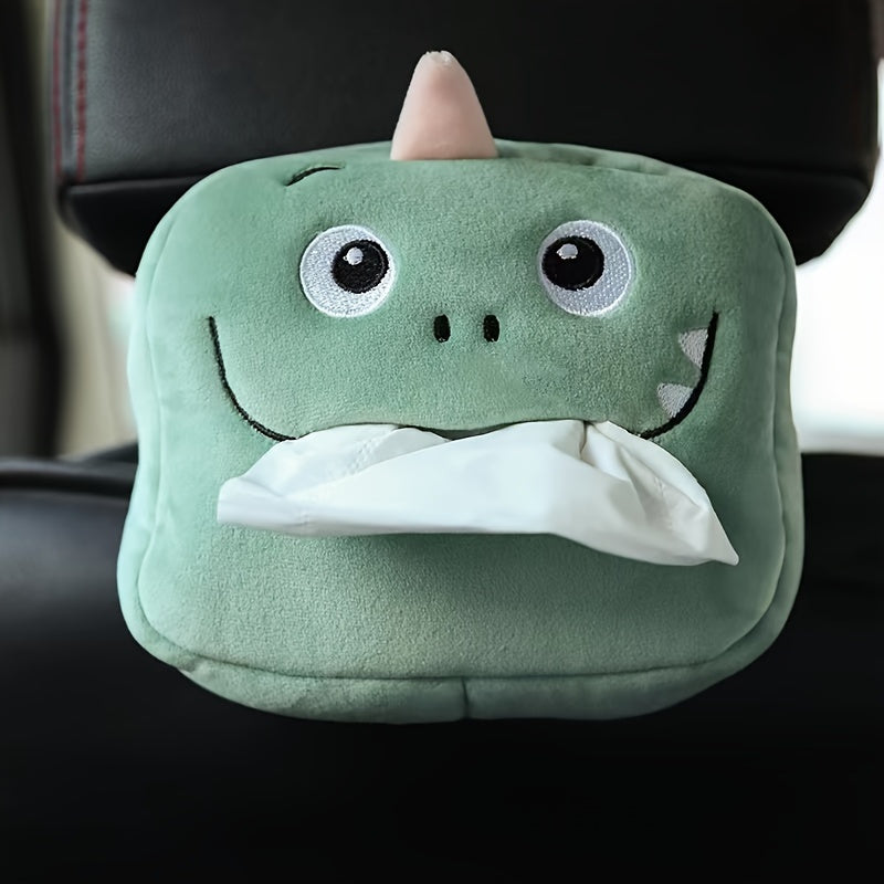 [Portable Multi-Functional Tissue Holder] Cute Plush Animal Car Tissue Box Holder - Portable, Multi-Functional Drawer Design For Women'S Vehicles Cute Car Accessories For Women Tissue Box Holder Car
