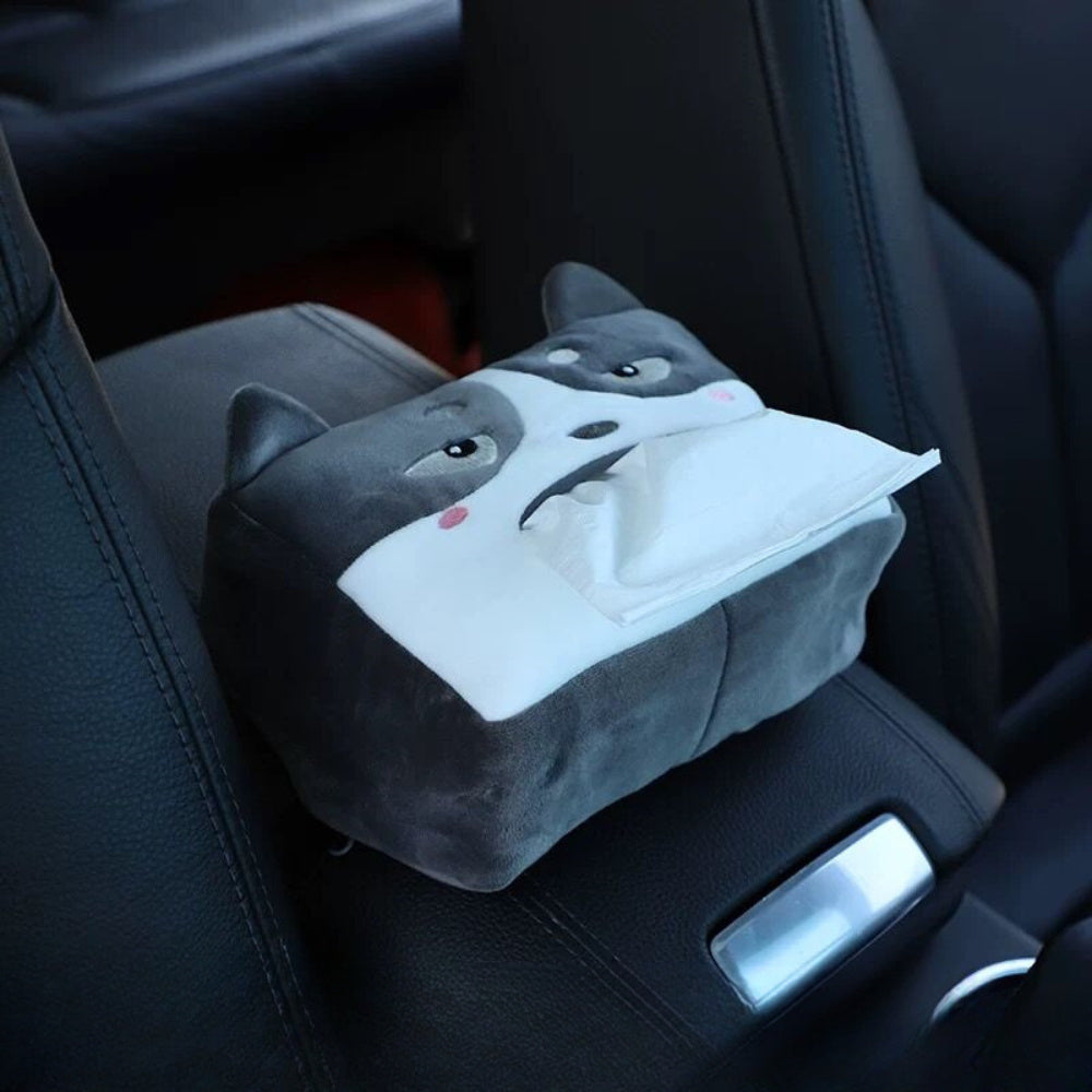 [Portable Multi-Functional Tissue Holder] Cute Plush Animal Car Tissue Box Holder - Portable, Multi-Functional Drawer Design For Women'S Vehicles Cute Car Accessories For Women Tissue Box Holder Car