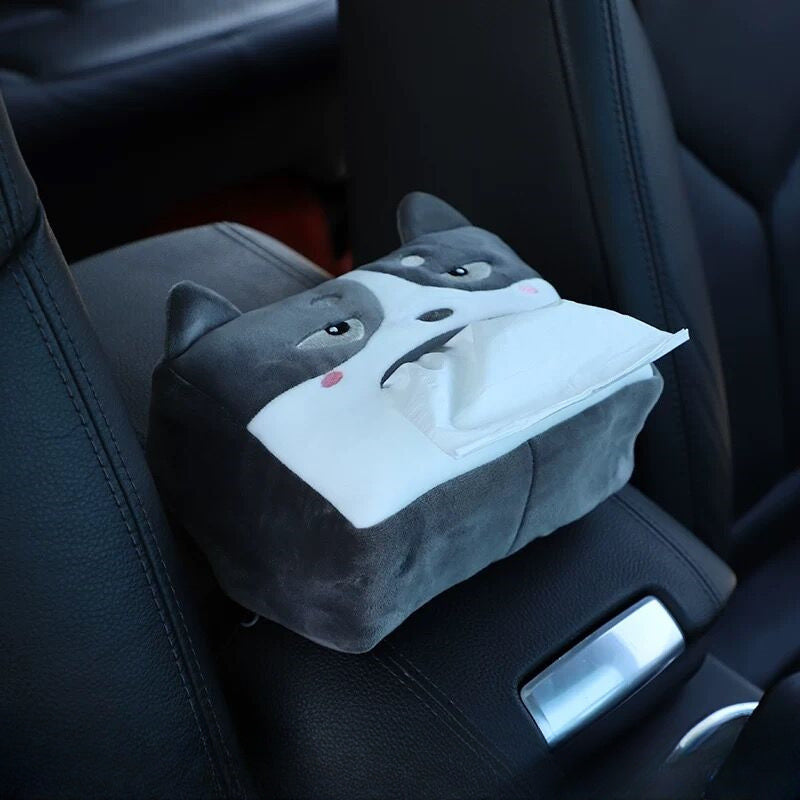 [Portable Multi-Functional Tissue Holder] Cute Plush Animal Car Tissue Box Holder - Portable, Multi-Functional Drawer Design For Women'S Vehicles Cute Car Accessories For Women Tissue Box Holder Car