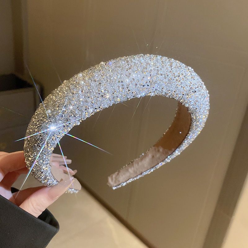 1pc Luxury Women Hair Band High Quality Rhinestone Imitation Pearl Broadside Headband New Fashion Hair Accessories Wonderful Retro Headwear Best Birthday Gift T1970