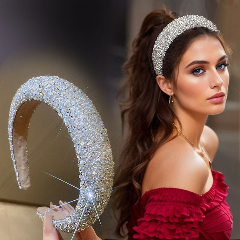 1pc Luxury Women Hair Band High Quality Rhinestone Imitation Pearl Broadside Headband New Fashion Hair Accessories Wonderful Retro Headwear Best Birthday Gift T1970