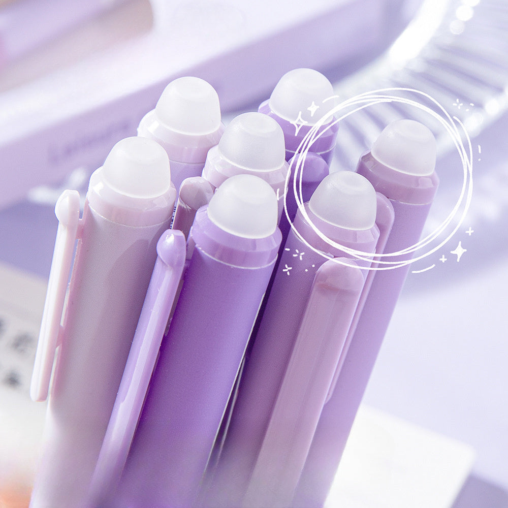 4pcs Erasable Gel Ink Pens, Cartoon Cute Gel Pens, Aesthetic Retractable Pens Soft Grip Pen, 0.5mm Blue Ink Pen Fine Point Pens, Kawaii Stationery Pens Office School Pens Supplies for Girls