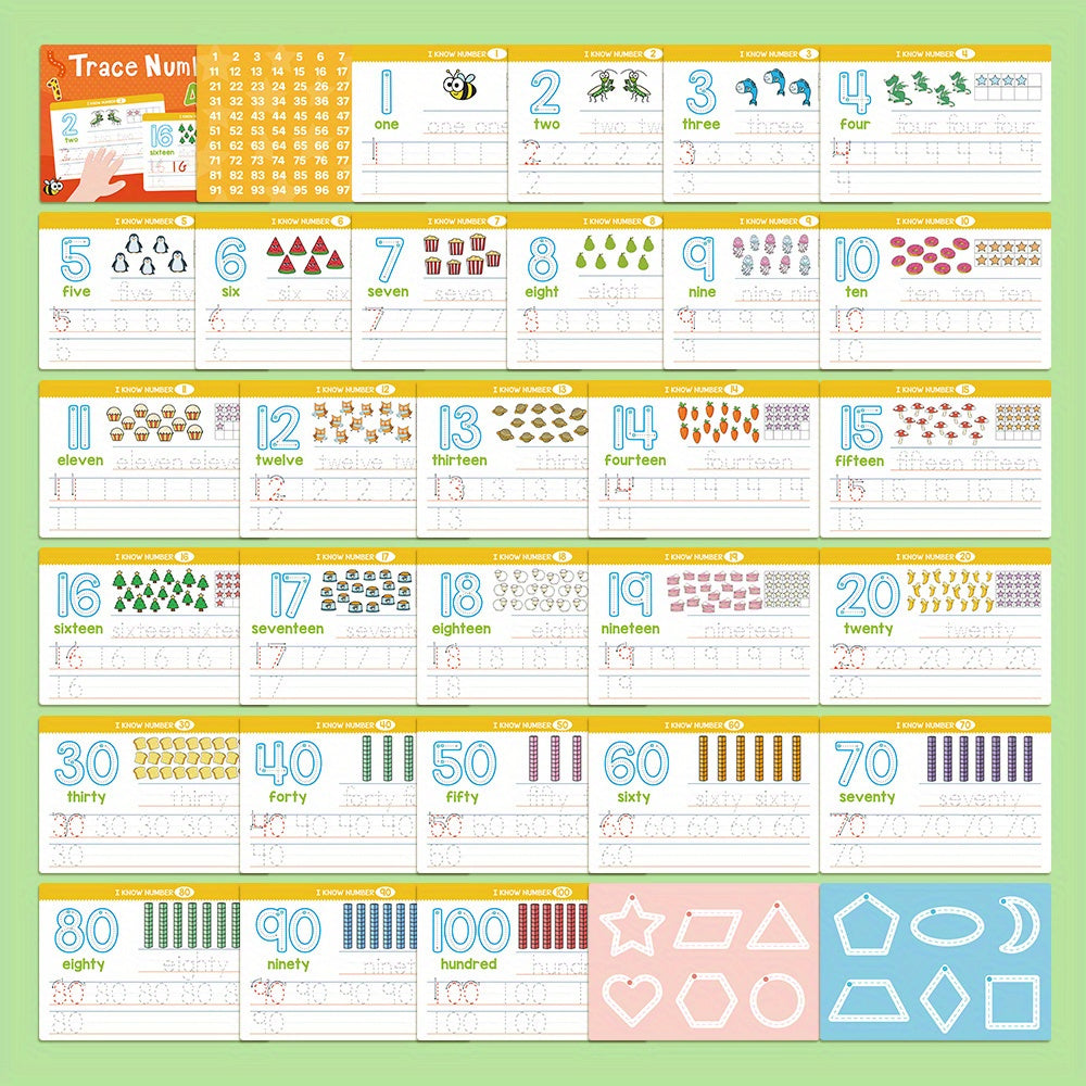 1 Set/2 Sets Trace And Wipe Educational Flash Cards Set, Alphabet Letters & Numbers With Phonics, Reusable Dry Erase Handwriting Practice Tool, ABC Learning Cards For Activities