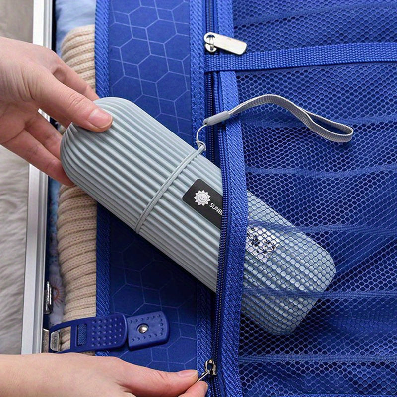 Travel Toothbrush with Portable Storage Box, Rinse Cup, And Toothpaste Holder - Alcohol-Free, Compact Design for On-The-Go Oral Care