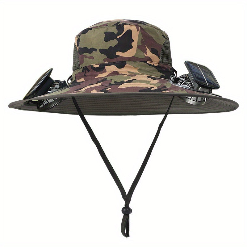 Outdoor Solar Multifan Fan Hat. In-Ward Detachable Dual Fan. Adjustable Three Wind Speed with USB Charging Interface. Suitable for Outdoor Leisure Fishing Hat. Fisherman Hat. Sunscreen Hat. Outdoor Sunshade Hat. Hiking Hat.