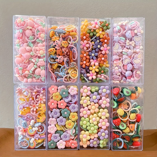 40pcs Cute Hair Ring Set - Women's and Girls' Colorful Elastic Hair Bands, Suitable for Ponytails and Braids