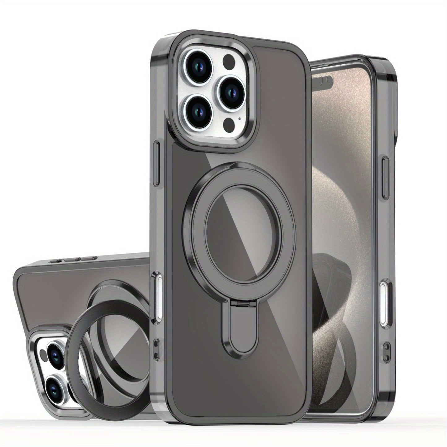 [New Magnetic Holder Phone Case] Suitable for Apple Iphone 15Promax 16Promax 14Promax 13Promax 12Pro 11 Magnetic Holder Phone Case, Metal Frame Protection, Brand New All Inclusive, Niche High-End, Goddess Temperament, Holiday Gift Luxury Electroplated Gli