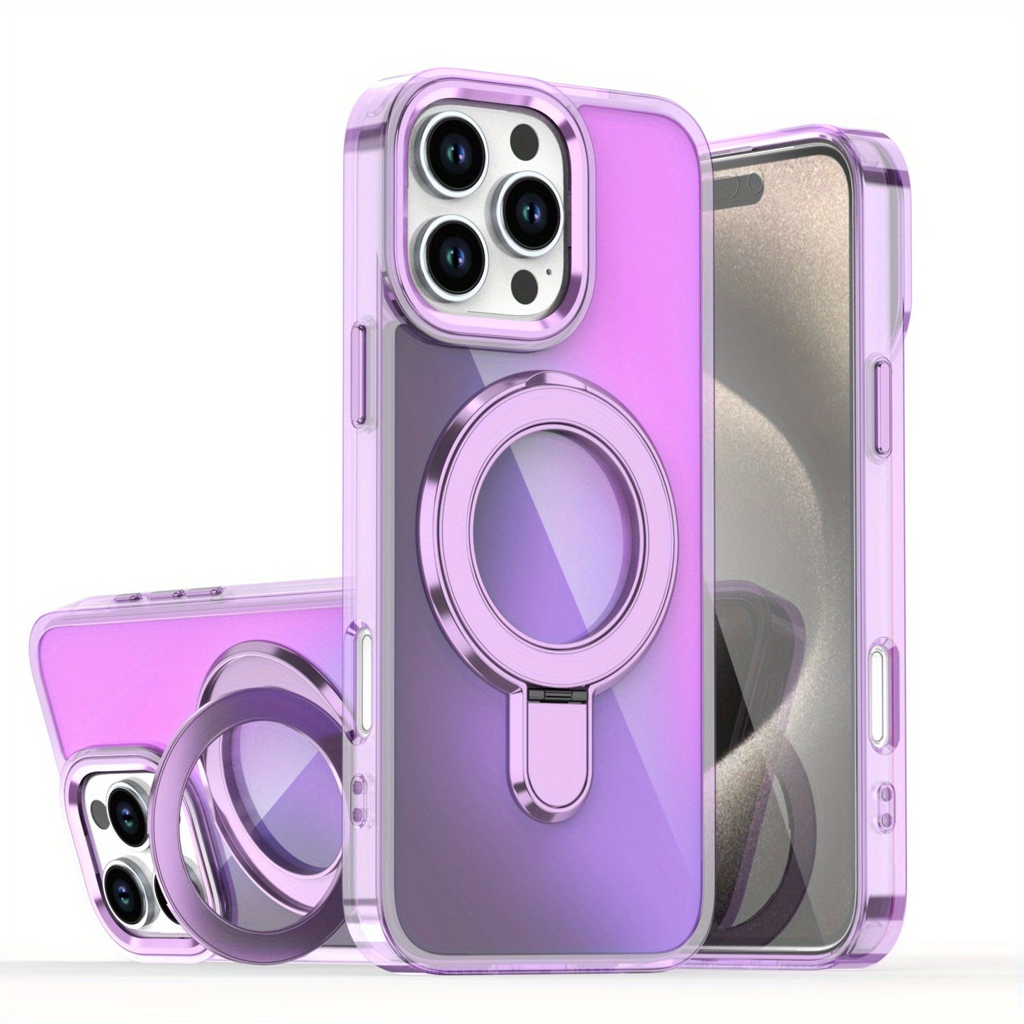 [New Magnetic Holder Phone Case] Suitable for Apple Iphone 15Promax 16Promax 14Promax 13Promax 12Pro 11 Magnetic Holder Phone Case, Metal Frame Protection, Brand New All Inclusive, Niche High-End, Goddess Temperament, Holiday Gift Luxury Electroplated Gli