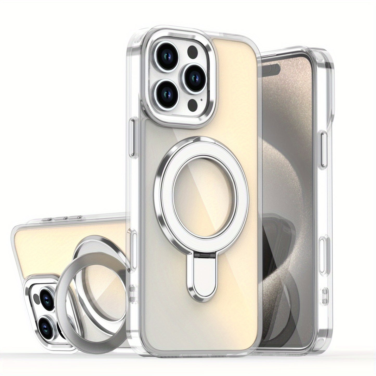 [New Magnetic Holder Phone Case] Suitable for Apple Iphone 15Promax 16Promax 14Promax 13Promax 12Pro 11 Magnetic Holder Phone Case, Metal Frame Protection, Brand New All Inclusive, Niche High-End, Goddess Temperament, Holiday Gift Luxury Electroplated Gli
