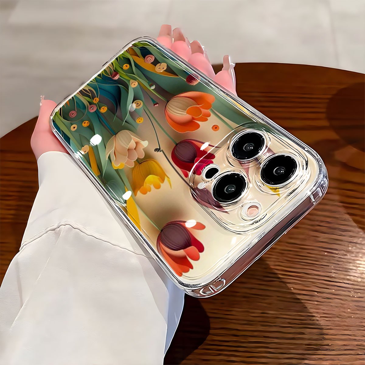 [Artistic Phone Cover] Transparent Artistic 3D Floral Design Phone Cover for Iphone Models 16, 15, 14, 13, 12, 11, XS, XR, X, 8, 7, 6, 6S Plus, And Pro Max