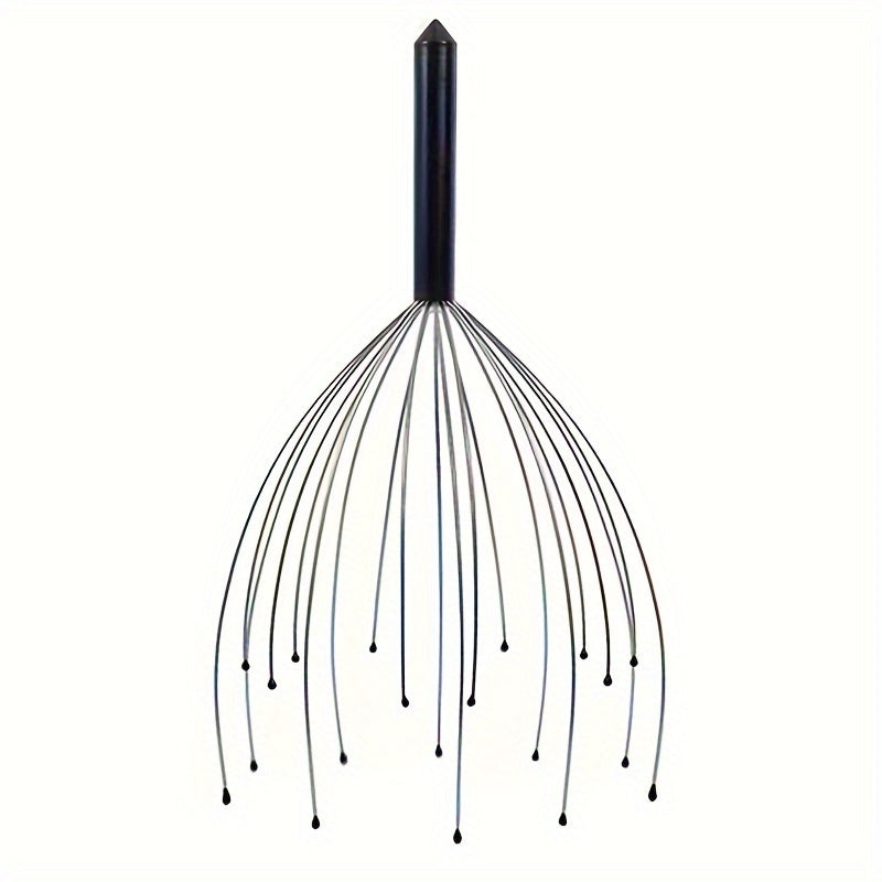 Handheld Scalp Tingler Massager - Deep Relaxation 20-Finger Head Massager with Scalp Scratcher Function, Metal, Ideal for Men and Women - Perfect Stocking Stuffers and Gift Ideas