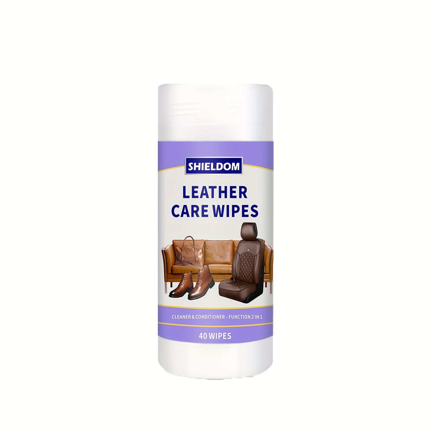 [40 Leather Care Wipes] 40 Leather Care Wipes | Car Seat Leather Conditioner Wipes for Leather Couches, Automotive Interior, Boots, Handbags, Shoes, Horse Saddles