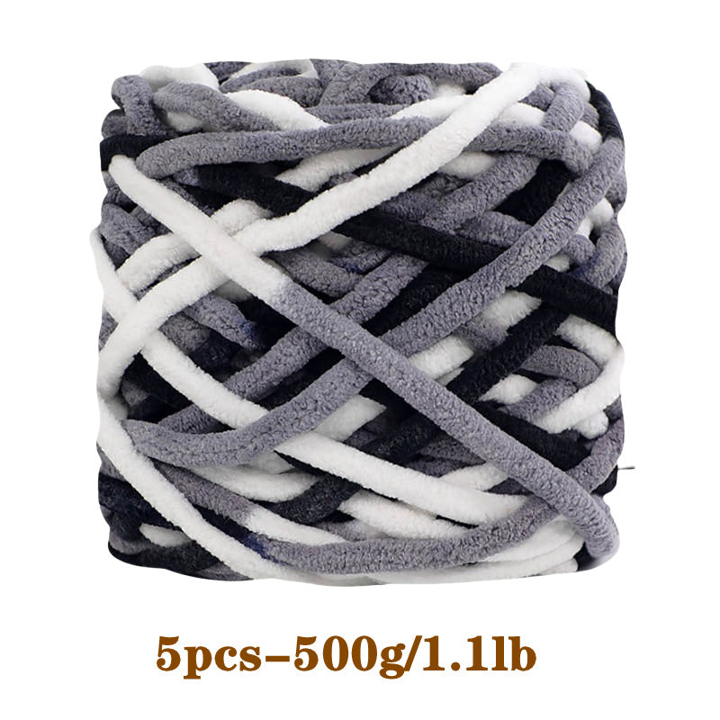 5pcs Ultra-Soft Chunky Chenille Yarn - Perfect for DIY Knitting & Crochet Projects, Scarves, Hats, Blankets | Available in Multiple Colors