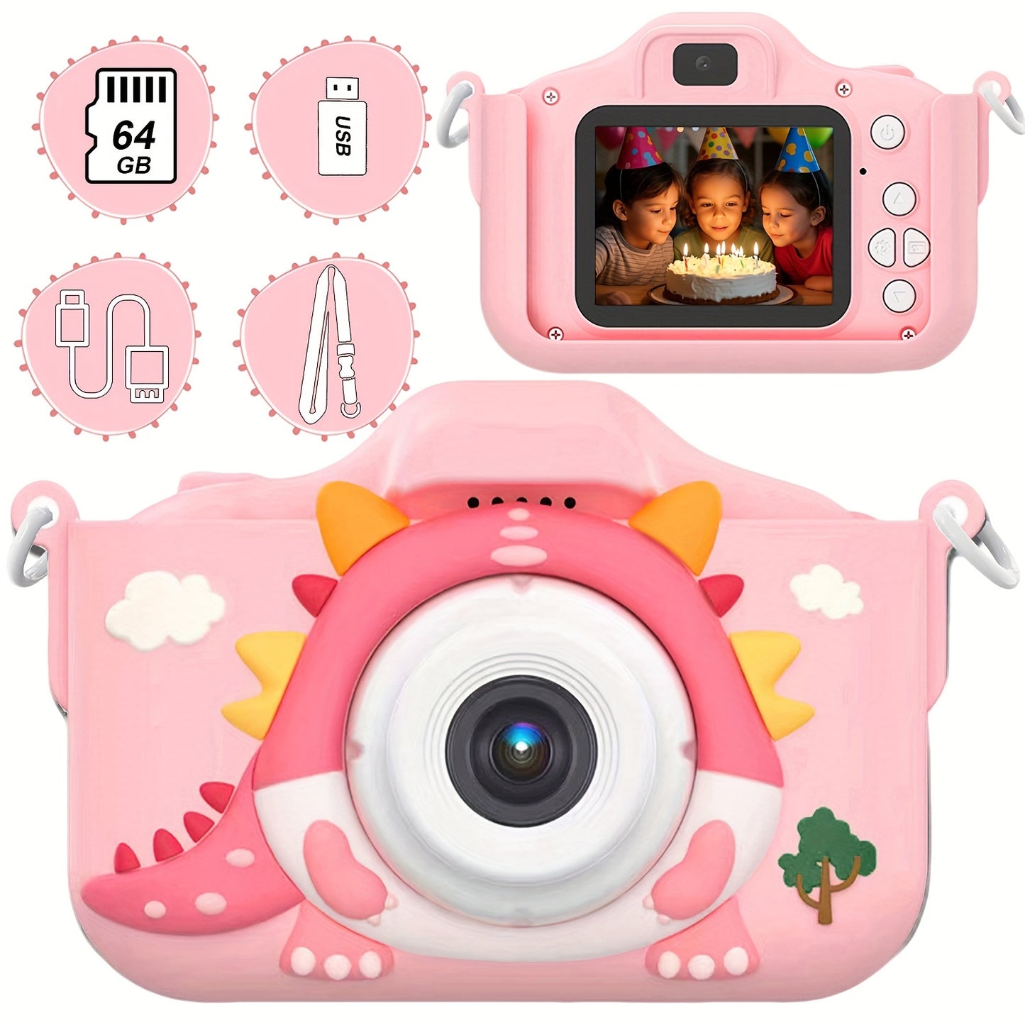 [Popular Choice, Youngsters Camera] 48MP Dual Camera Youngsters Camera - 64GTF Card, Card Reader, 1080P HD Video Function - Popular Choice for Christmas Birthday Gift