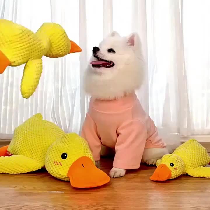 Bite-Resistant Plush Duck Toy - Soothing Companion for All Dog Breeds with Sound Effects
