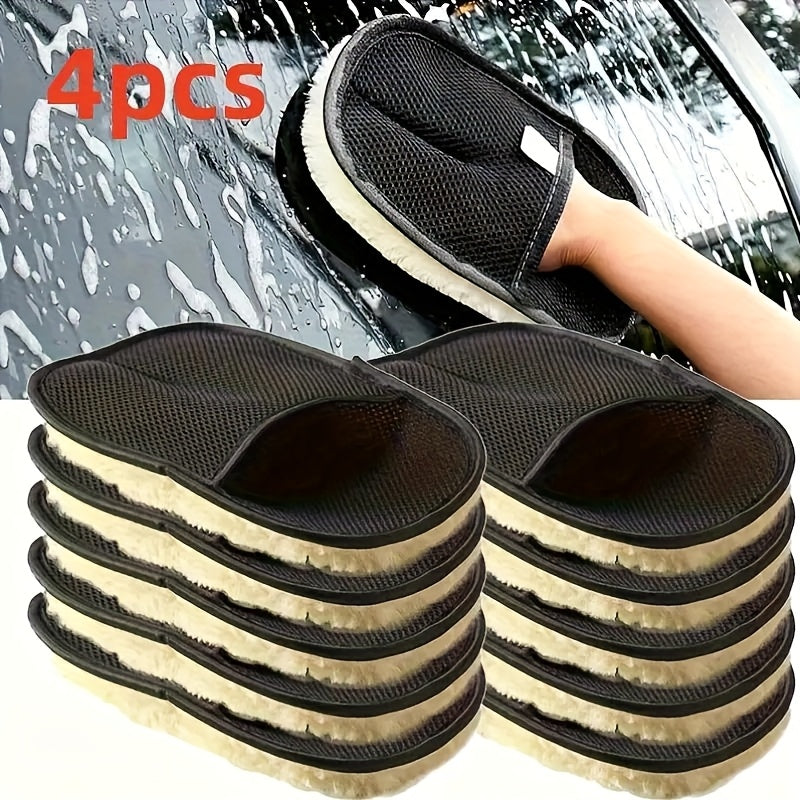 2/3/4pcs Soft Car Cleaning Gloves - Portable Durable Microfiber Detailing Brush, Suitable for Interior and Exterior Car Washing, Multifunctional Dust Removal Tool