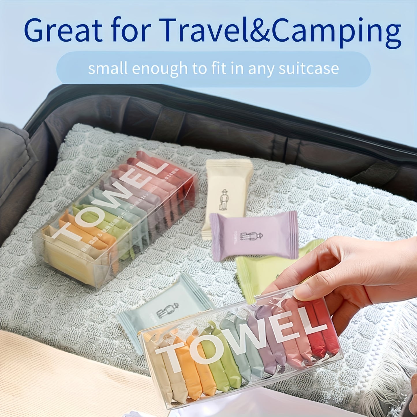 [Quick-Dry | Portable] 28pcs Portable Compressed Towels | Thick, Quick-Dry, Dual-Use | Ideal for Travel, Home, and Outdoor Use - Convenient Carry Design, White