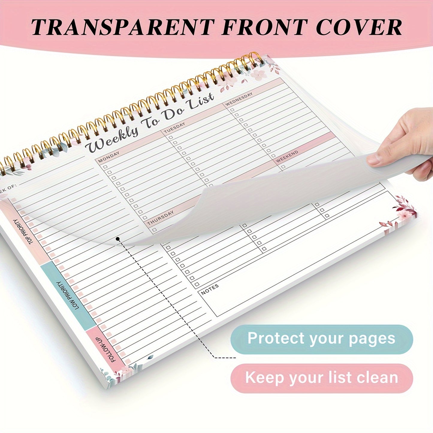 Weekly Student To-Do List Planner - English Academic Schedule Notebook with Daily Work Organizer, Top Priorities and Notes Section by BUBU