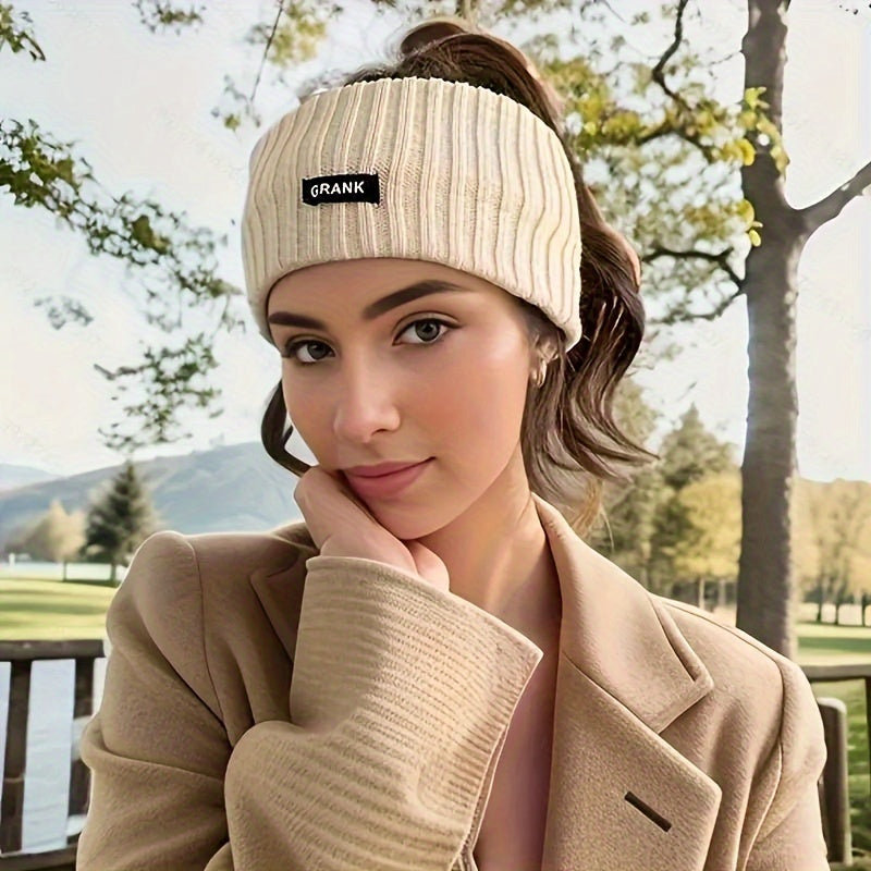 Stylish and Cozy &apos;s Knitted Headband - Soft, Warm Winter Hat for Outdoor Activities, Skiing, and Hiking - Fashionable Solid Color Accessory