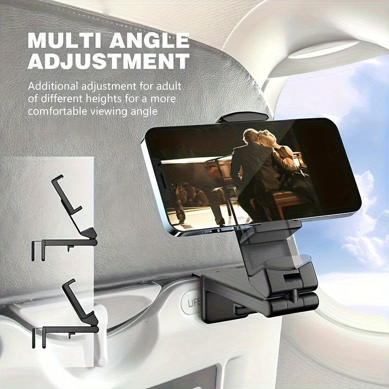 Ultimate Travel Essential: Universal In-flight Plane Phone Stand Holder Mount - Hands-free, Multi-directional & Pocket-size!