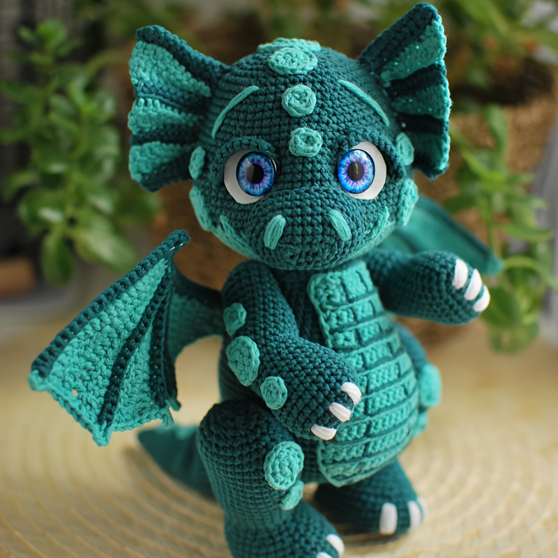 1Set Animal Crochet Kit for Beginners, Beginner Crochet Kit for Adults with Step-by-Step Text Tutorials, Dragon DIY Knitting Kit, Cute Funny Home Decorative Ornaments, Birthday Valentine's Day Festival Gifts