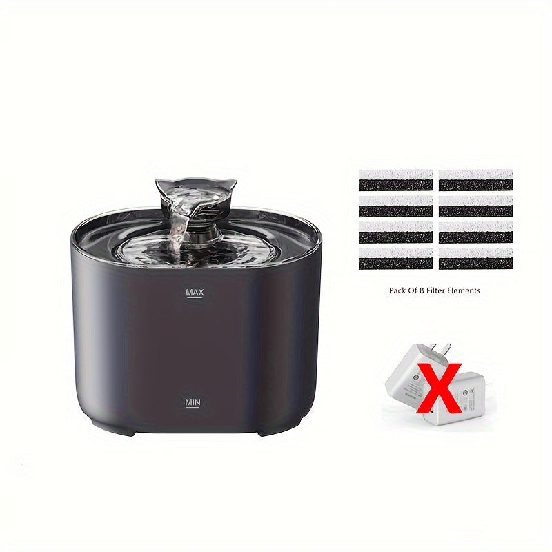 [Ultra Quiet Cat Fountain] Ultra Quiet 2.2L/74oz Cat Water Fountain - Cat Fountains with Cat-Shaped Spout - Indoor USB Powered Pet Drinking Dispenser