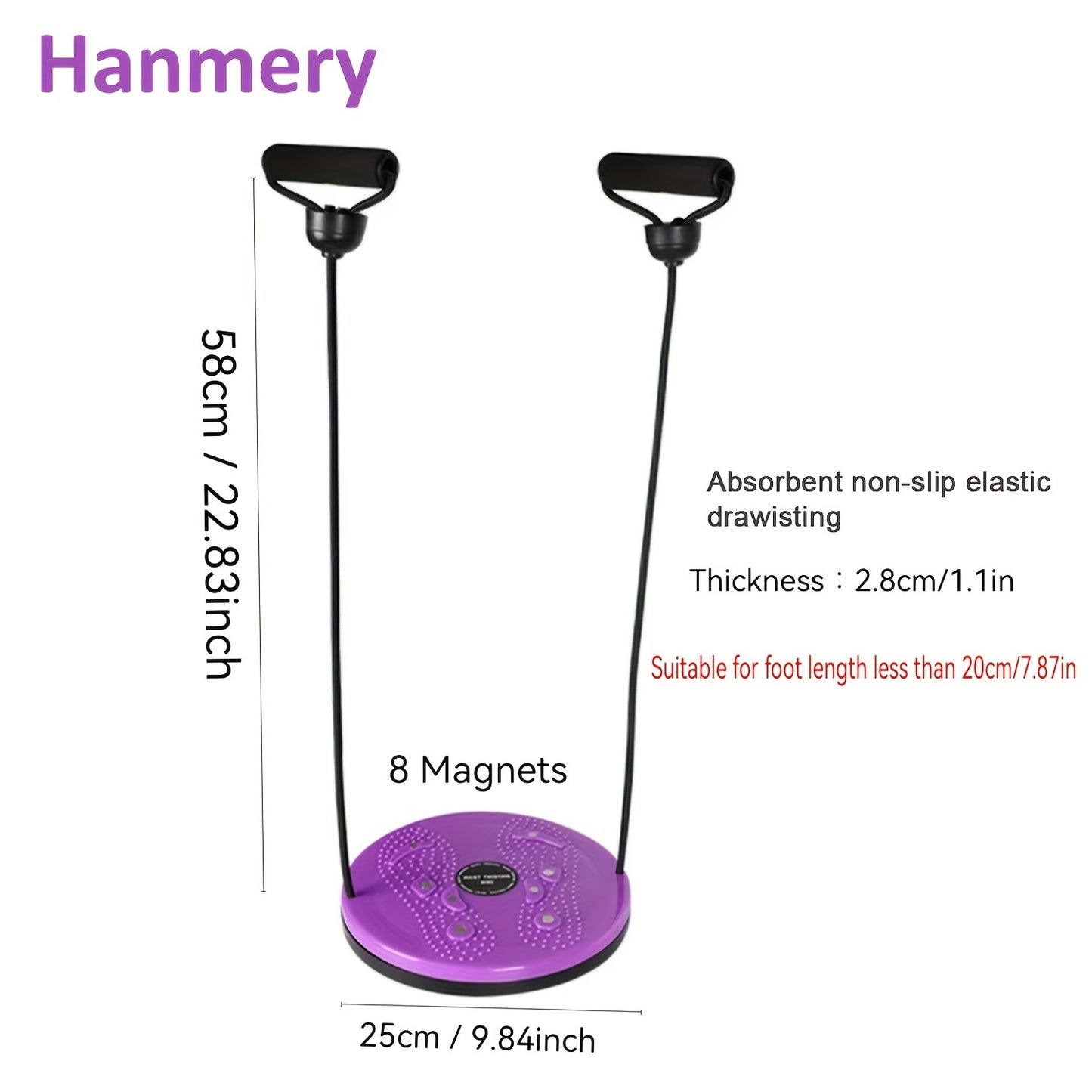 Waist Twisting Plate 1pc - 25cm/9.84in With Tension Pull Rope, Foot Massage Board - For Waist Training, Body Shaping, Fitness