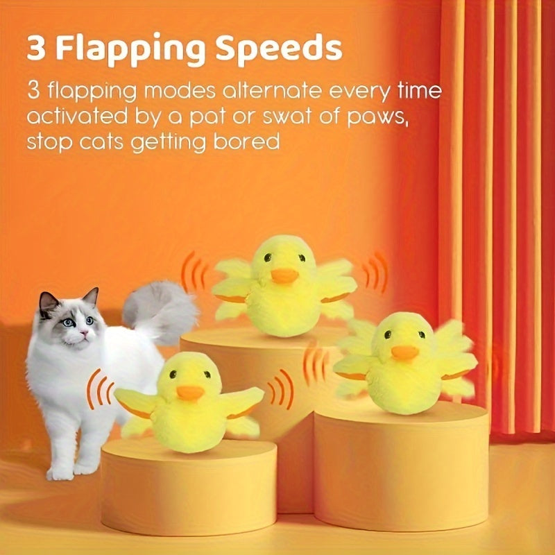 Simulated Animal Interactive Electric Cat Toy: Flap Wings Duck, Exercise and Entertainment, Tease Cat Toy
