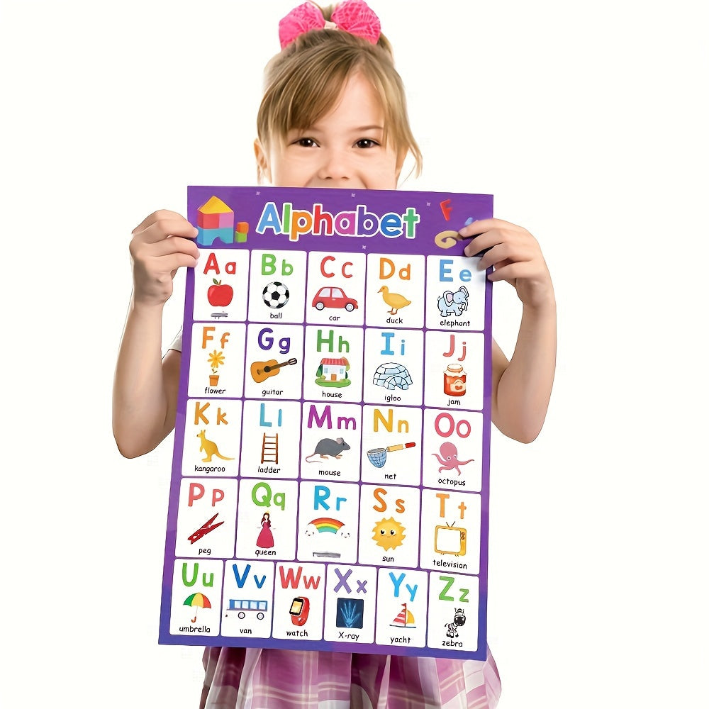 [Educational | Learning] 2-Pack Educational Learning Posters | ABC Alphabet & Numbers 1-20 Charts, Learning Aids, Homeschool Teaching Tools | Major Material Paper