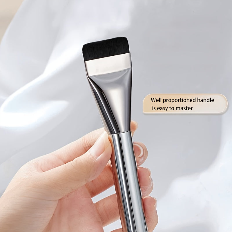 Ultra-Thin Foundation Brush, Lightweight Facial Contour Brush, Flat Head Mask Brush, Hybrid Foundation Cream Makeup Brush, One-Brush Skincare Tool