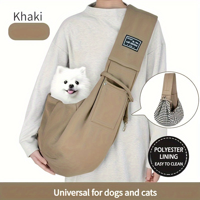 [For Outdoor Pet Travel Companion] Pet Sling Carrier, Soft Pet Carrier, Dog And Cat Travel Bag For Outdoor, Dog Carrier, Cat Carrier, Travel Companion For Puppies, Kittens & Small Animals Christmas Gift