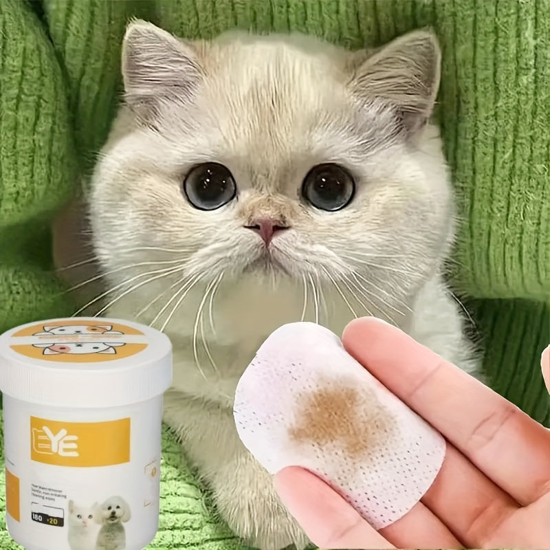 200 Pieces Durable Polyester Pet Eye Wet Wipes: Cat Eye Cleaner Removing Tear Stains, Safe for Cats