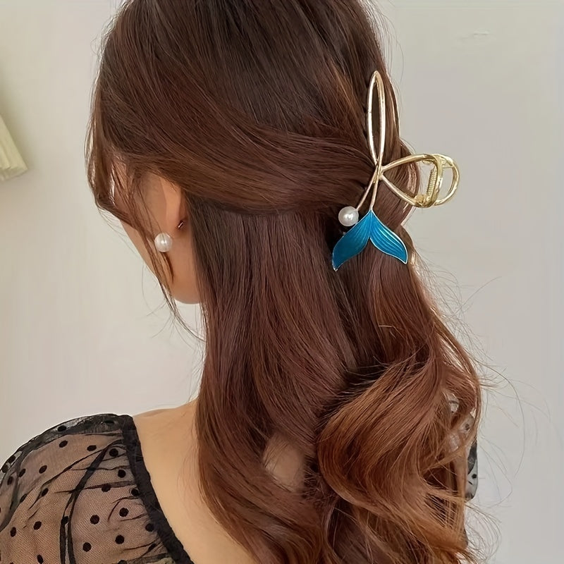 Sweet Elegant Whale Tail Claw Clips - Hair Accessories for Women & Girls, Ideal Gift Choice