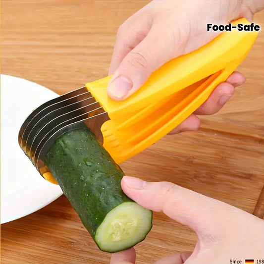 1pc Stainless Steel Banana & Cucumber Slicer - Food-Safe, Easy to Use, Ideal for BBQs & Outdoor Cooking, Kitchen Gadget, Outdoor Kitchenware, Essential Tool for Camping and Dinin