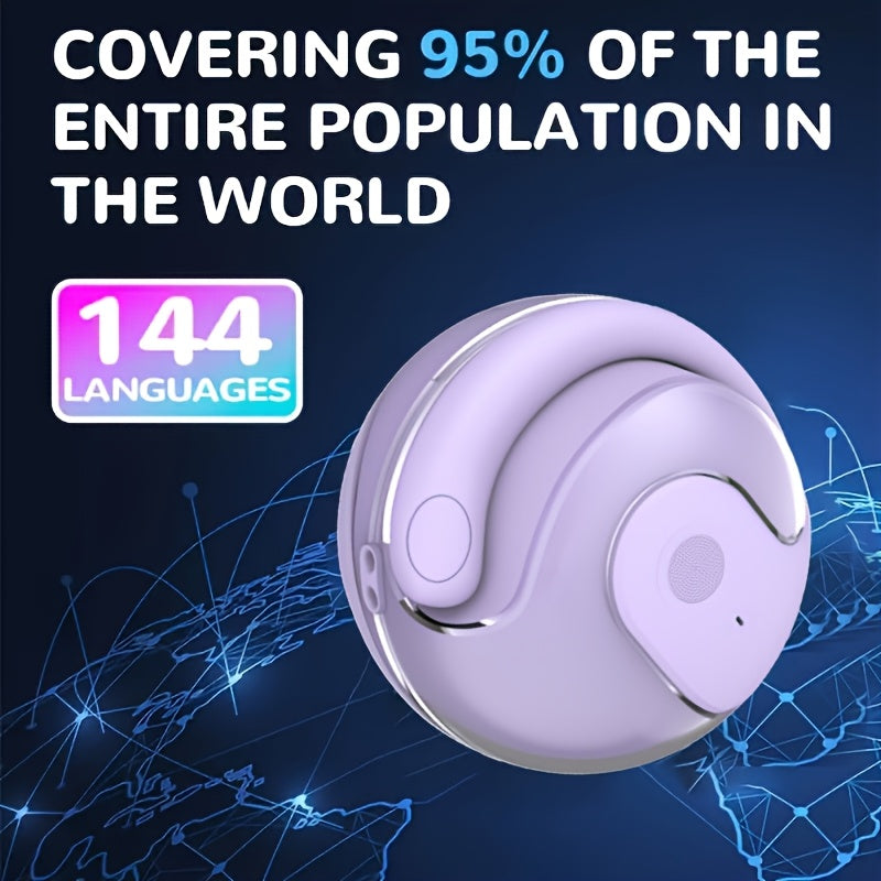 Translation Earphones Supporting Over 100 Languages, Small Coconut Ball Hanging TWS Wireless Earphones, Music Without Delay, Translation Earphones, Conference Recording Translation, Real-Time Voice Translation, Fast Charging, And Free Lanyard