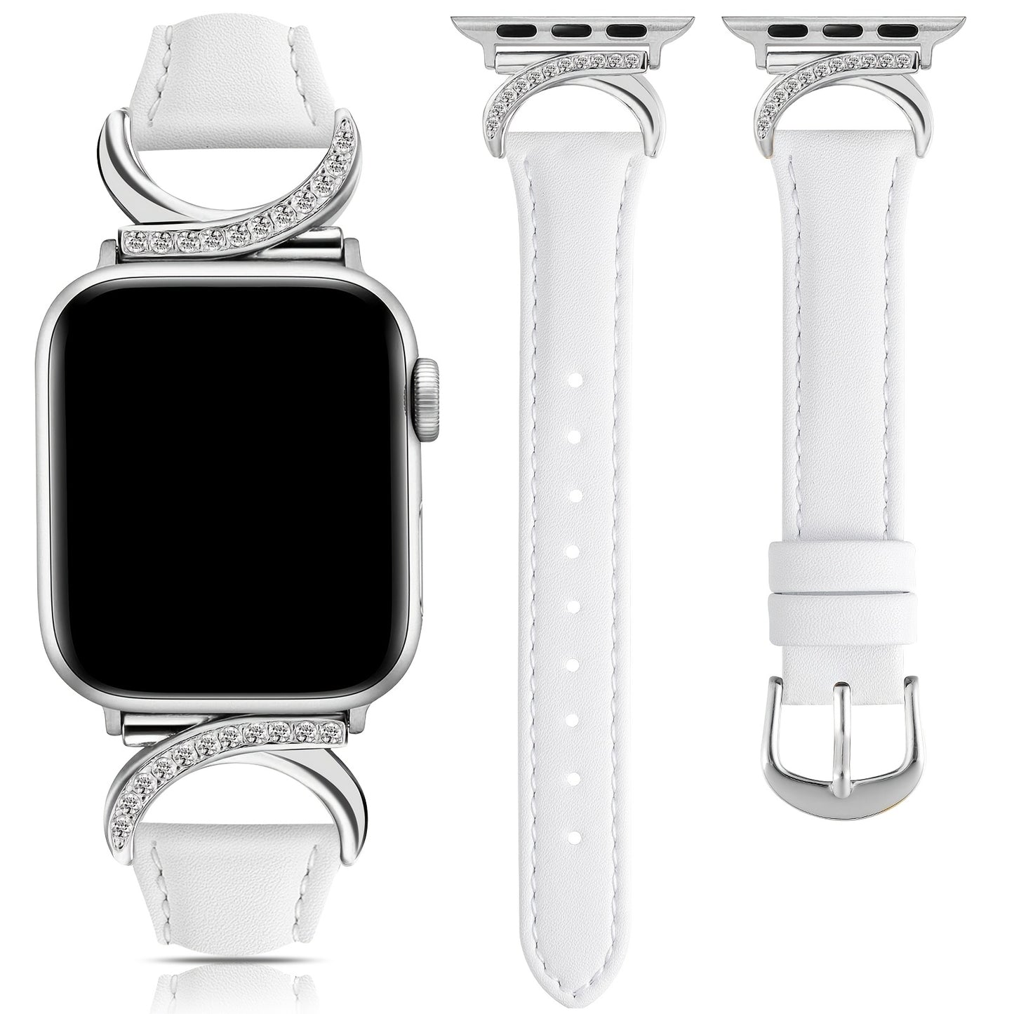 Apple Watch Leather Strap - Ultra-thin Delicate C-shaped Golden Buckle - 41mm 40mm 38mm 42mm 44mm 45mm 46mm 49mm Replacement for Series 10 9 Ultra SE 8 7 6 5 4 3 2 1