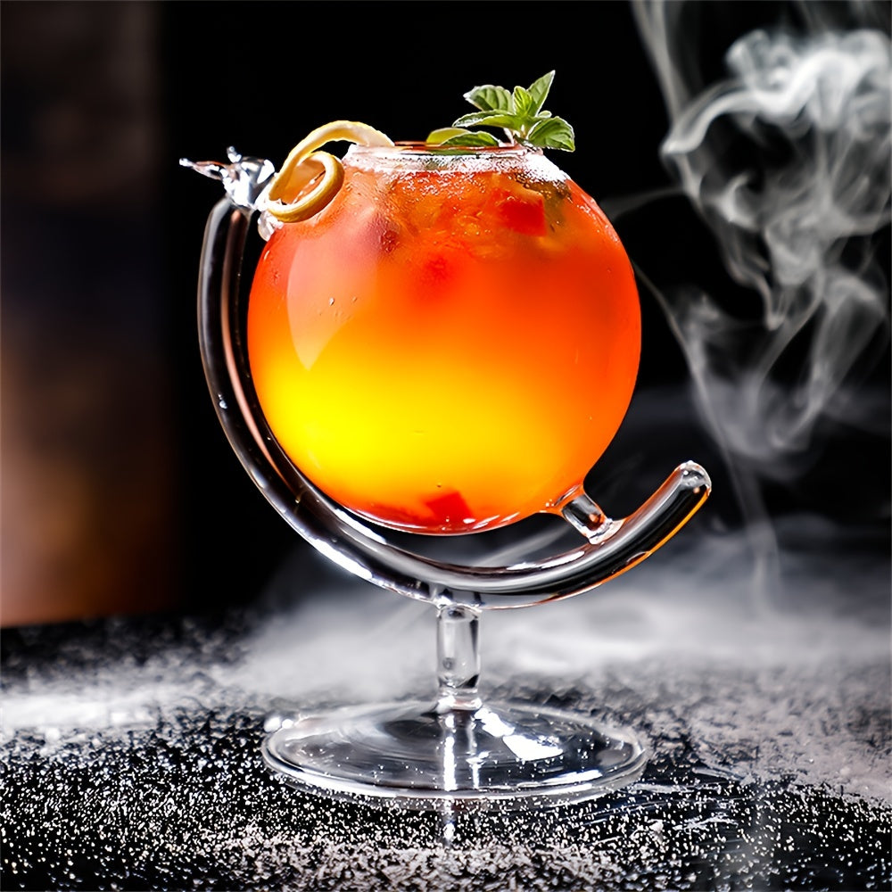 1pc, 11.1oz Creative Globe Cup Personality Western Restaurant Glass Cup Bar Liquor Cup Cold Drink Cup