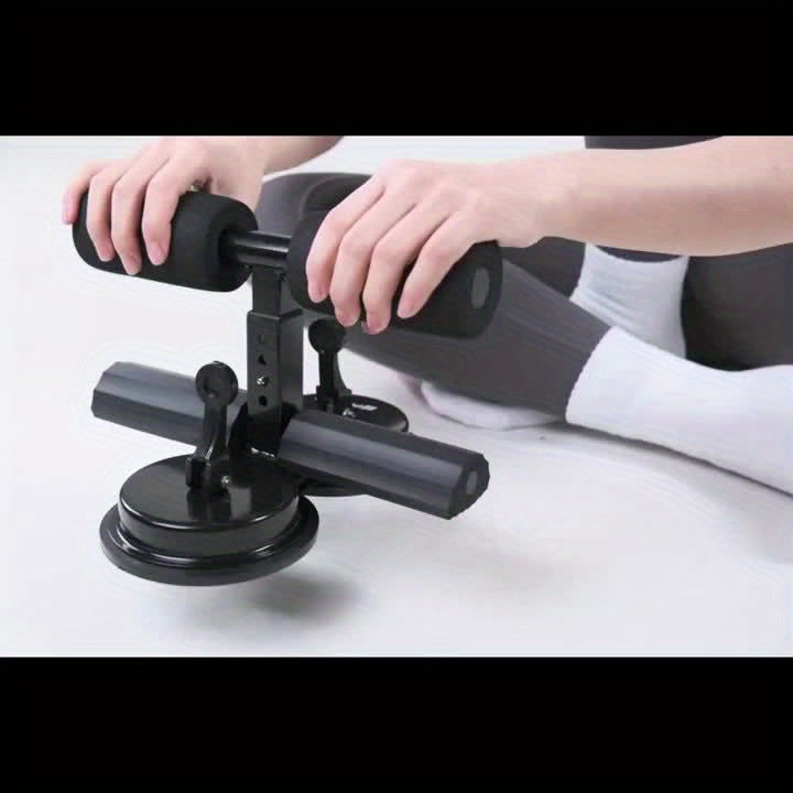 [Stainless Steel Sit-Up Assistant Bar] 3-Level Adjustable Stainless Steel Sit-Up Assistant Bar - Double Suction Cups, Home Gym Fitness Equipment for Core Workouts, Uncharged, Single Pack