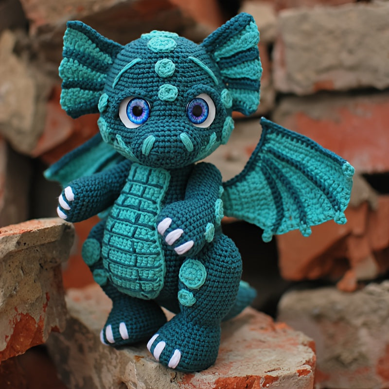 1Set Animal Crochet Kit for Beginners, Beginner Crochet Kit for Adults with Step-by-Step Text Tutorials, Dragon DIY Knitting Kit, Cute Funny Home Decorative Ornaments, Birthday Valentine's Day Festival Gifts