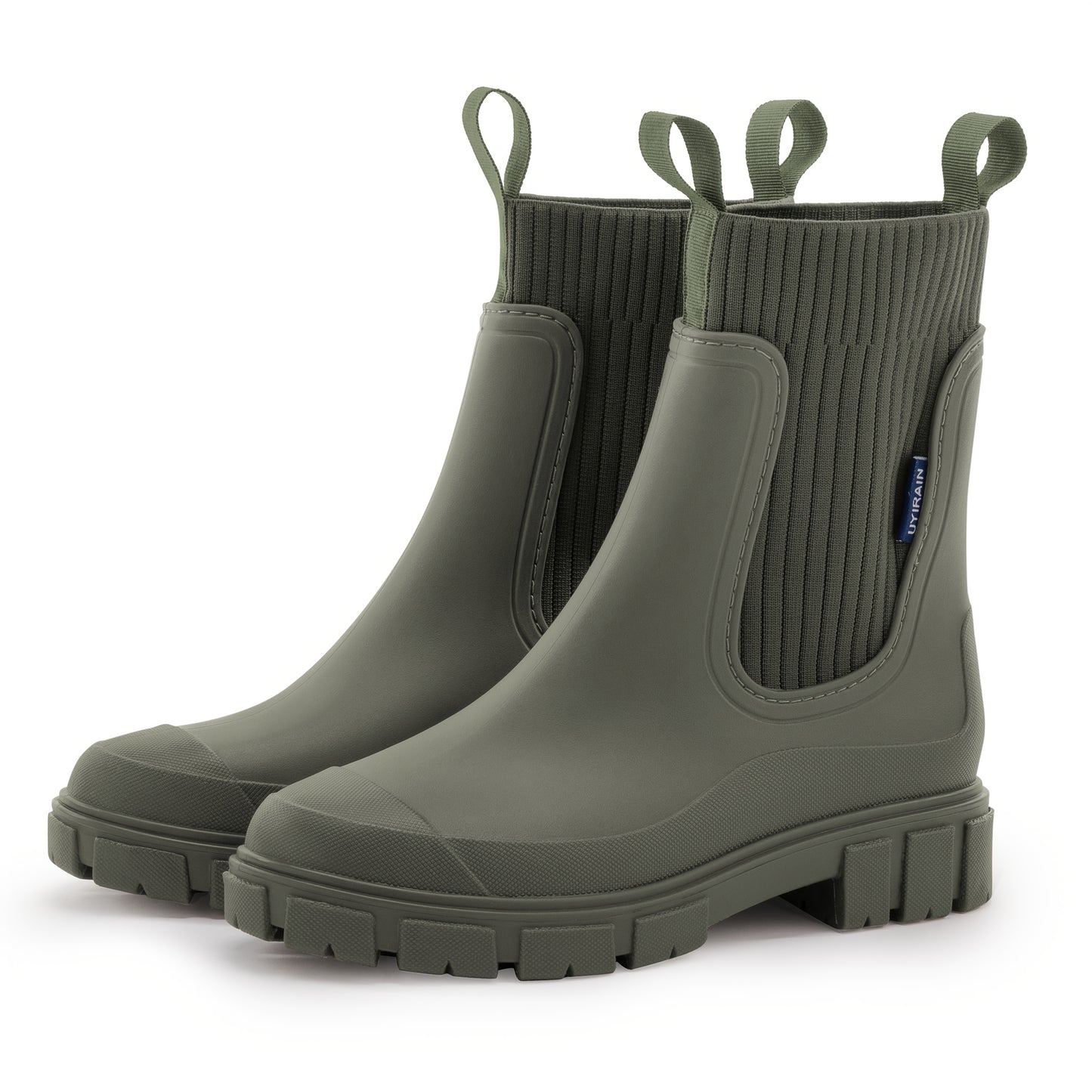 Women'S Chelsea Rain Boots - Slip-Resistant Thick Sole, Round Toe, PVC Upper & Sole, Comfortable Fabric Inner & Insole, Versatile Outdoor Footwear for Casual Attire, Versatile Outdoor Shoes | Chelsea Rain Boots | Durable PVC Materia