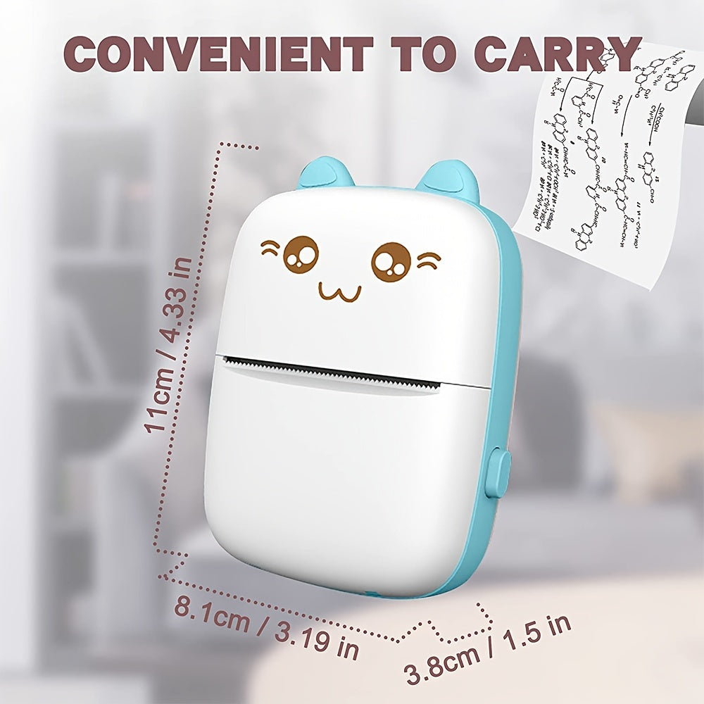 [Portable Thermal Printer] Wireless Thermal Printer | Portable Mini Pocket for Labels, Receipts, Photos, Notes, and Learning - Compact Inkless Smart Label Printer for Journals/Scrapbooks/Travel/Memo Lists/Home Office Use in Blue & Pink