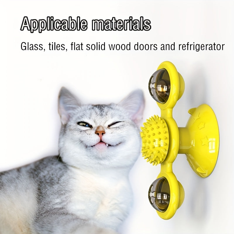 1pc, Fun Rotating Cat Toy, Windmill Turntable Design, Cat Teaser, Stimulate Cat's Vitality, Interactive Play, Enhance Emotions, New Fun in Pet Life