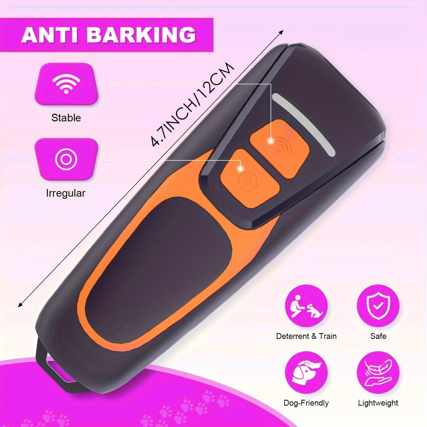 TMA Anti Barking Device For Dogs, Rechargeable Dog Bark Deterrent Devices, Ultrasonic Dog Bark Control 15.24meter Range, Dog Barking Ultrasonic Safe For Dogs & Human Portable Indoor Outdoor