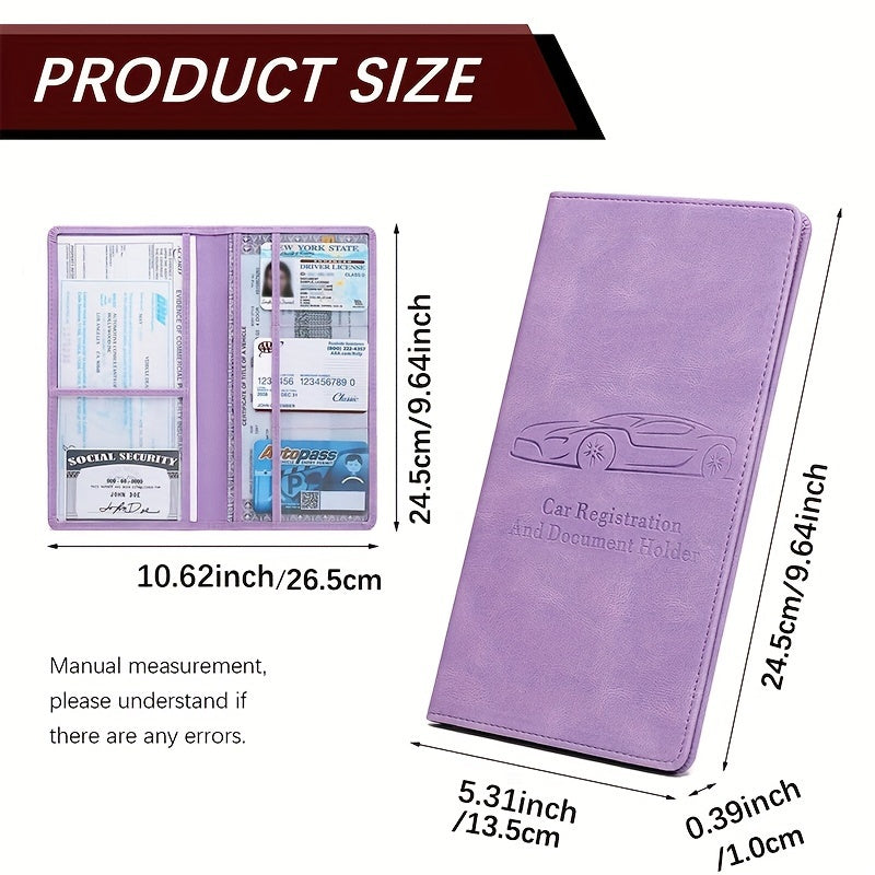 [Car Document Protector] Easy Access Car Registration and Insurance Card Holder - Vehicle Glove Box Paperwork Organizer for Men and Women
