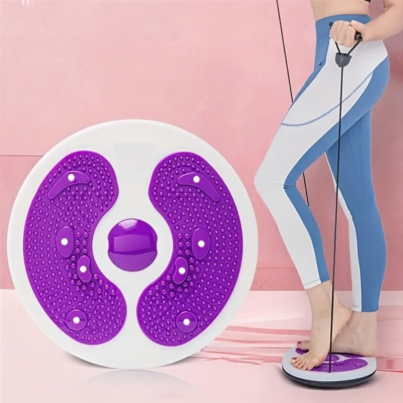 Magnetic Twist Board with Resistance Bands, Uncharged ABS Fitness Foot Massager, Yoga Waist Trainer, Balance and Strength Training, with Resistance Bands for Waist, Hips, and Legs, for Valentine's, Women's, Mother'S Day, Christmas, New Year